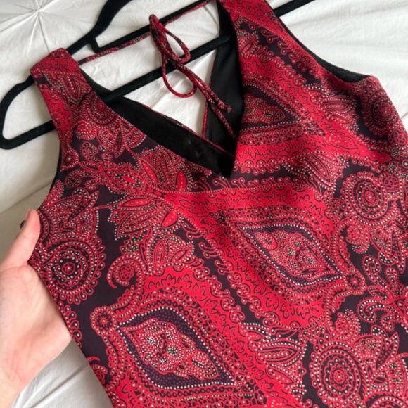 VINTAGE abstract slip midi dress - Picture 2 of 9